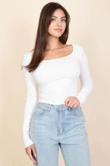 Square Neck Long Sleeve Top - Fit Me For 20
