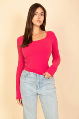 Square Neck Long Sleeve Top - Fit Me For 20