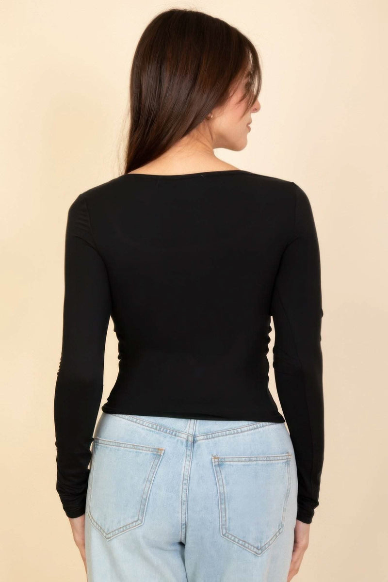 Square Neck Long Sleeve Top - Fit Me For 20