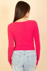 Square Neck Long Sleeve Top - Fit Me For 20