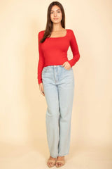 Square Neck Long Sleeve Top - Fit Me For 20