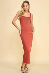 Square Neck Tank Maxi Dress - Fit Me For 20