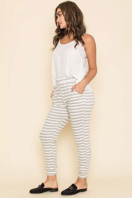 Stripe Drawstring Jogger - Fit Me For 20