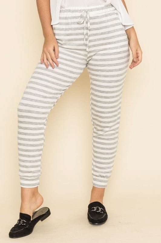 Stripe Drawstring Jogger - Fit Me For 20