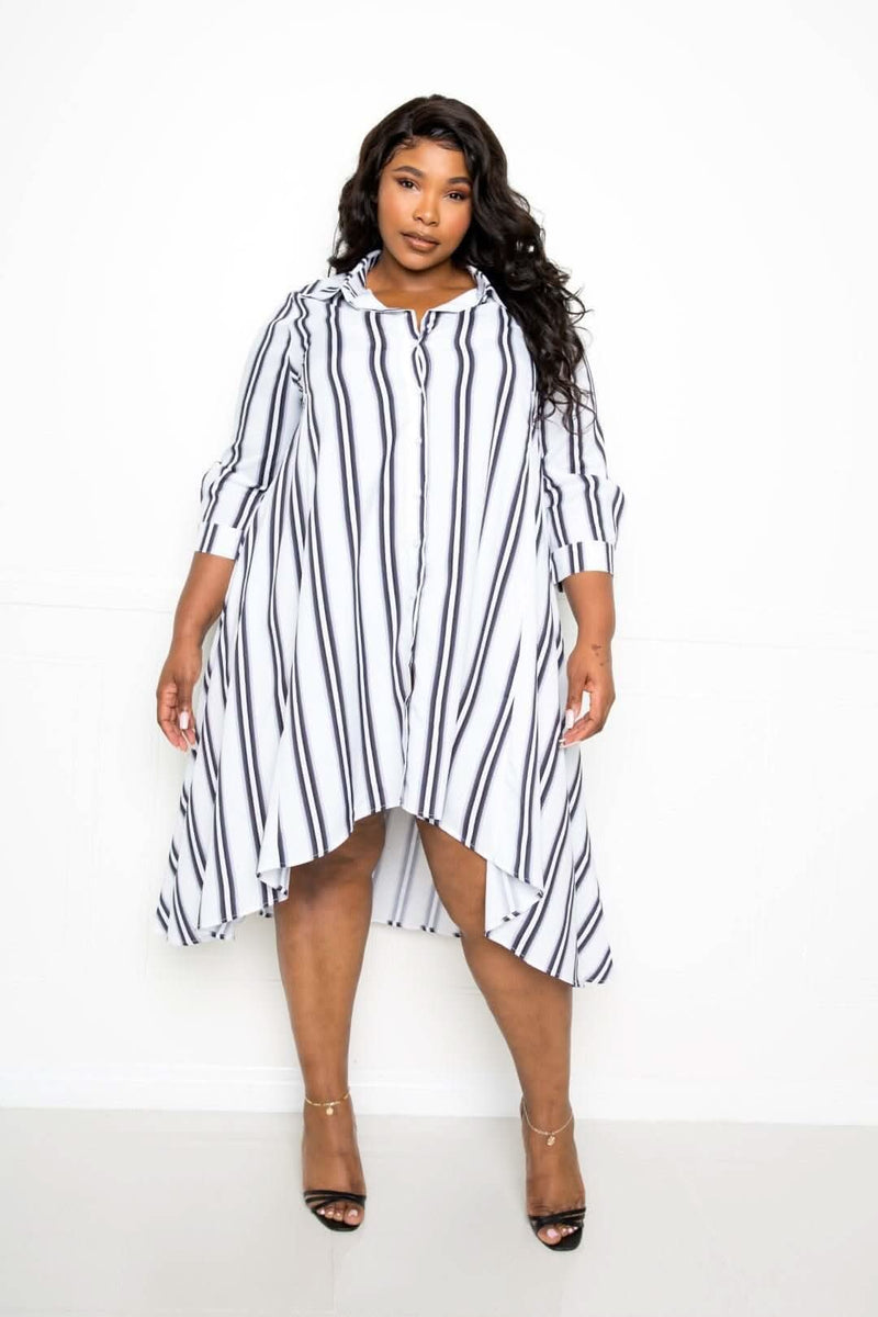 Stripe Shirt Dress - Fit Me For 20