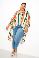 Striped Hi Low Shirt - Fit Me For 20