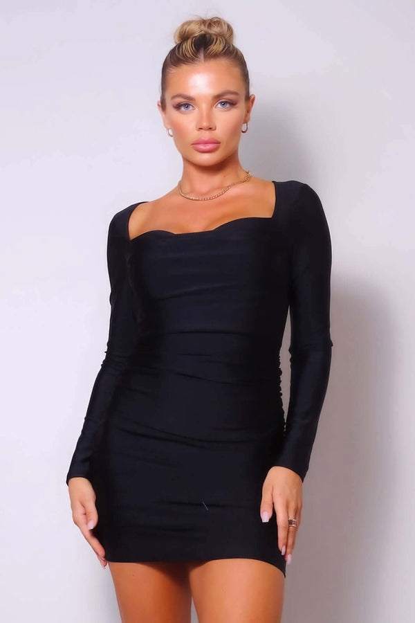 Sweetheart Pleated Front Sexy Mini Dress - Fit Me For 20