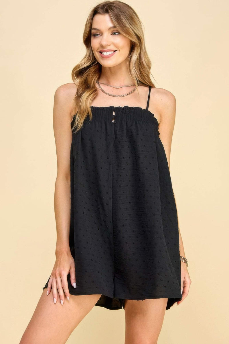 Swiss Dot Woven Romper - Fit Me For 20