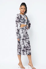 Tie Dye Long Sleeve Midi Dress - Fit Me For 20