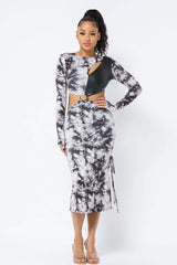 Tie Dye Long Sleeve Midi Dress - Fit Me For 20