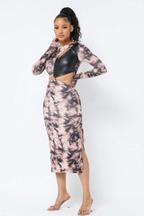 Tie Dye Long Sleeve Midi Dress - Fit Me For 20