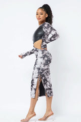 Tie Dye Long Sleeve Midi Dress - Fit Me For 20