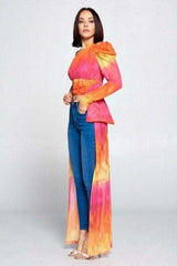 Tie Dye One Shoulder Top - Fit Me For 20
