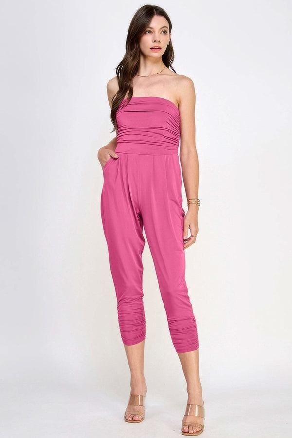 Tube Top W/shirring Jumpsuit - Fit Me For 20