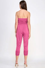 Tube Top W/shirring Jumpsuit - Fit Me For 20