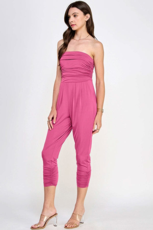 Tube Top W/shirring Jumpsuit - Fit Me For 20