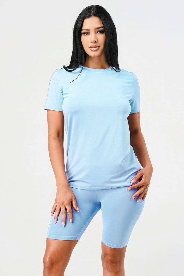 Two Pieces Top And Biker Sets - Fit Me For 20