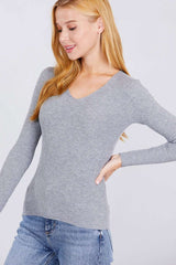 V-neck Viscose Rib Sweater - Fit Me For 20