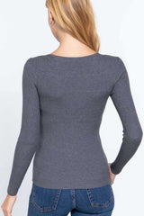 V-neck Viscose Rib Sweater - Fit Me For 20