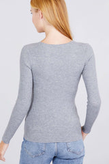V-neck Viscose Rib Sweater - Fit Me For 20