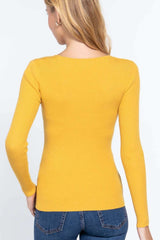 V-neck Viscose Rib Sweater - Fit Me For 20