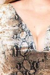 Velour Snake Print Plus Mini Dress - Fit Me For 20