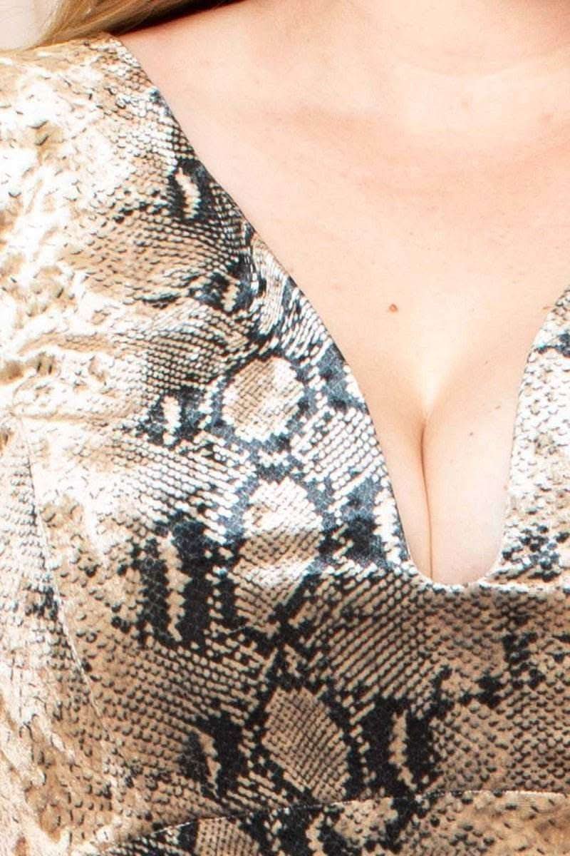 Velour Snake Print Plus Mini Dress - Fit Me For 20