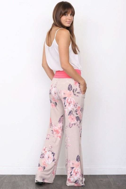 Vintage Floral Wide Leg Pants - Fit Me For 20