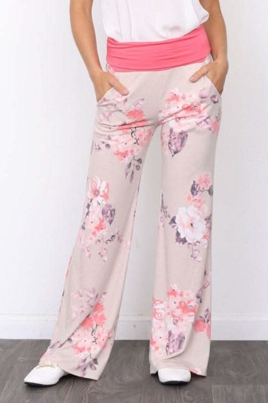 Vintage Floral Wide Leg Pants - Fit Me For 20