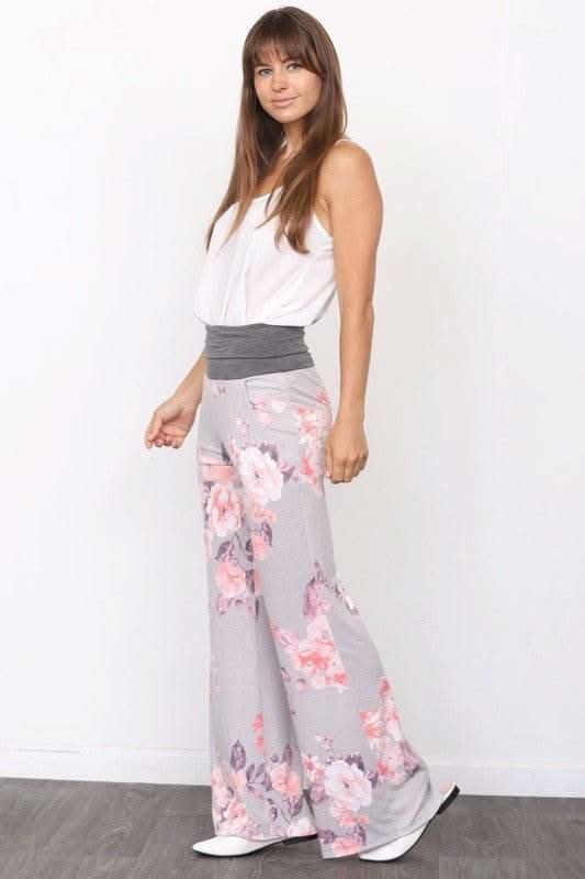 Vintage Floral Wide Leg Pants - Fit Me For 20
