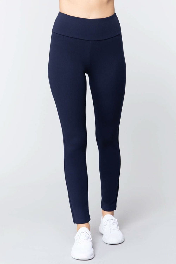 Waist Band Long Ponte Pants - Fit Me For 20