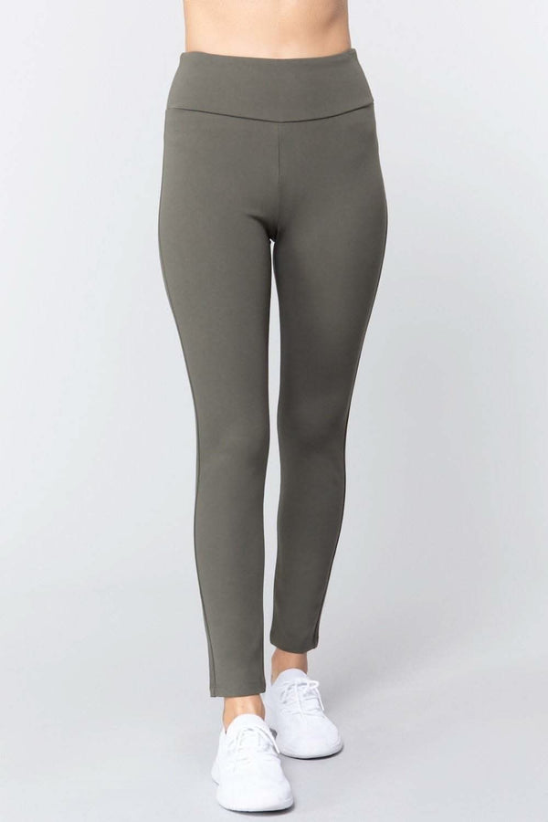 Waist Band Long Ponte Pants - Fit Me For 20