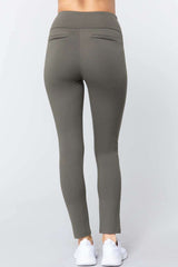 Waist Band Long Ponte Pants - Fit Me For 20