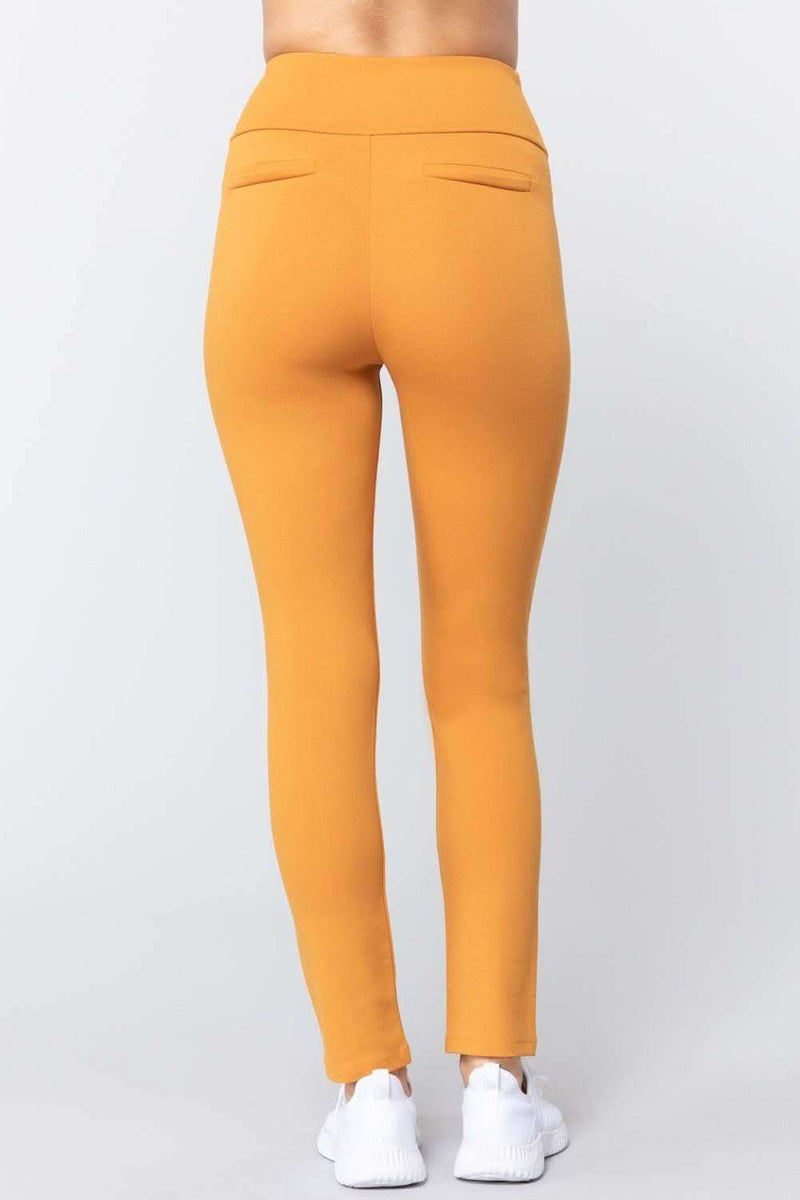 Waist Band Long Ponte Pants - Fit Me For 20