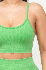 Washed Seamless Basic Tank Top And Shorts Set - Fit Me For 20