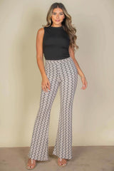 Wavy Print High Waist Flare Pants - Fit Me For 20